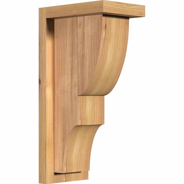 Ekena Millwork Ridgewood Smooth Corbel w/Backplate, Western Red Cedar, 5 1/2"W x 8"D x 16"H COR06X08X16RID01SWR - main